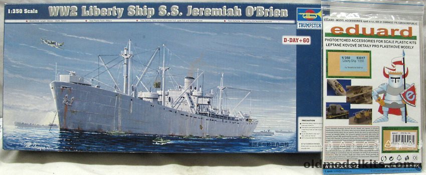 Trumpeter 1/350 SS Jeremiah O'Brien WW2 Liberty Ship With Eduard PE Set, 05301 plastic model kit